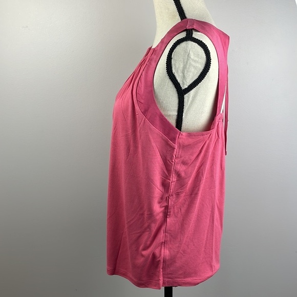 NWT Banana Republic Sleeveless Shirt SZ S Stretchy Double Layer in Front Pink - Picture 5 of 9